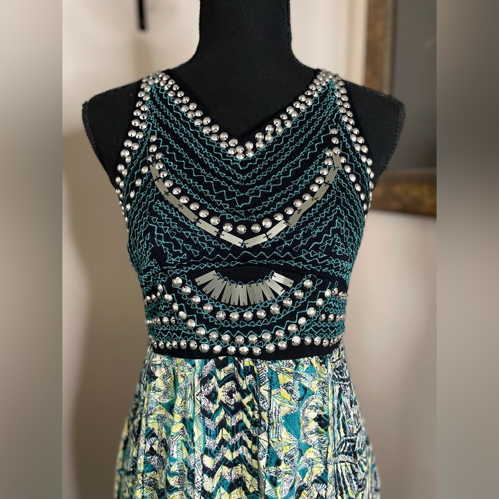 Small green print dress